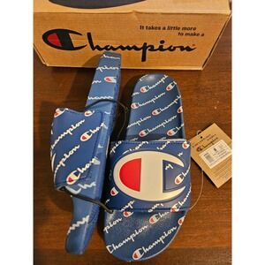 Champion IPO Repeat‎ C Slide Sandals, Royal Blue, CM100081M, Men's Size 8